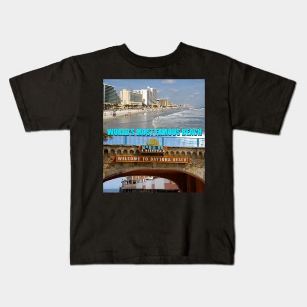 Daytona Beach Florida poster /post card Kids T-Shirt by dltphoto